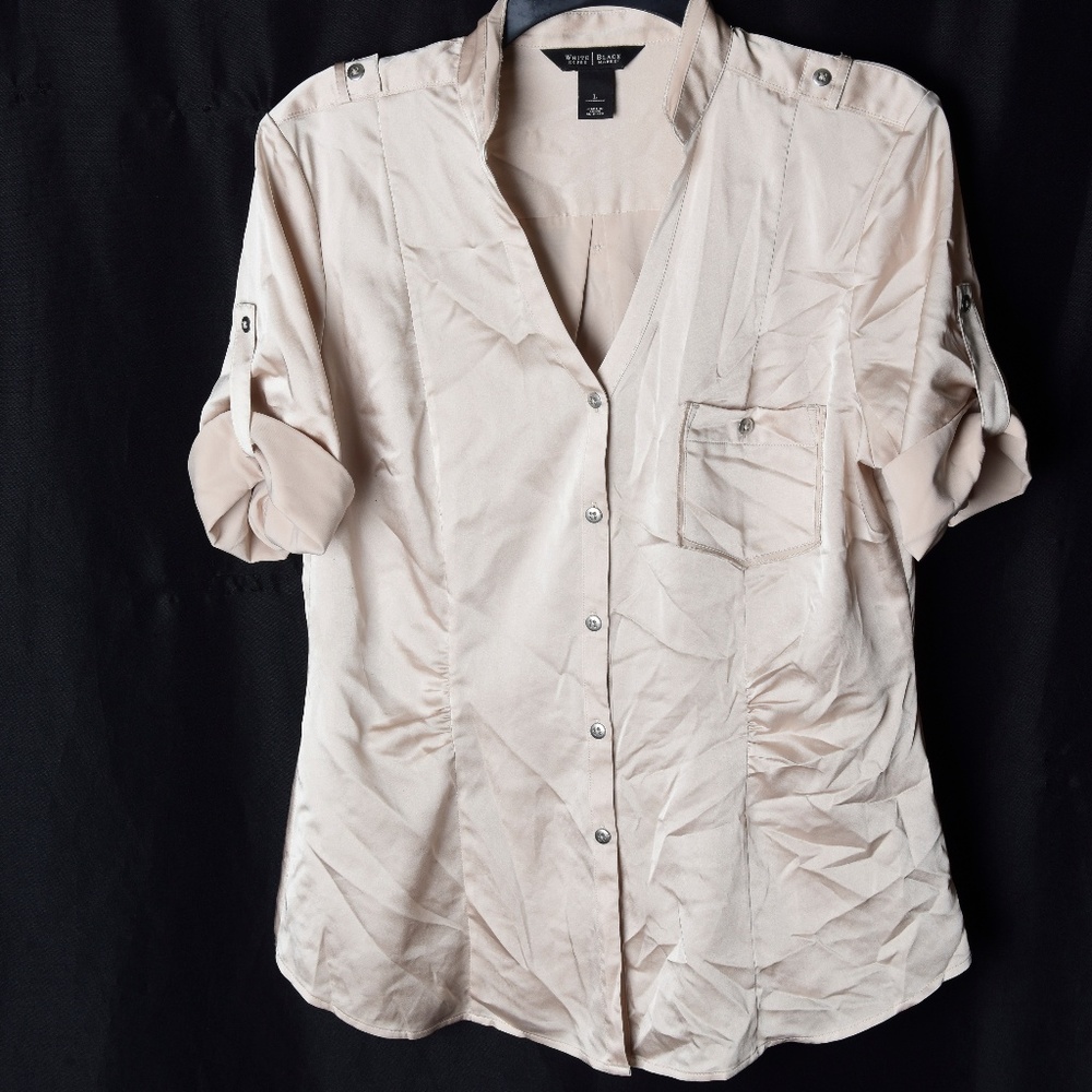 WHBM Beige blouse silky fabric